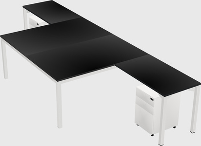 Shared l-shaped desk