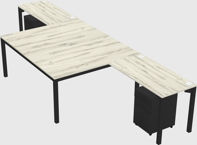 Shared l-shaped desk