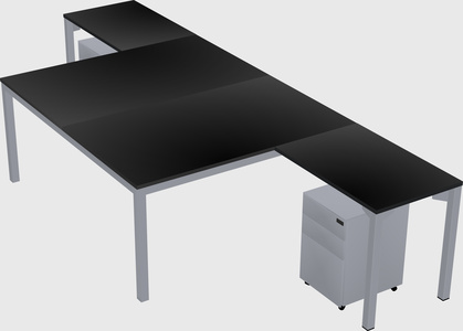 Shared l-shaped desk
