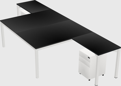 Shared l-shaped desk