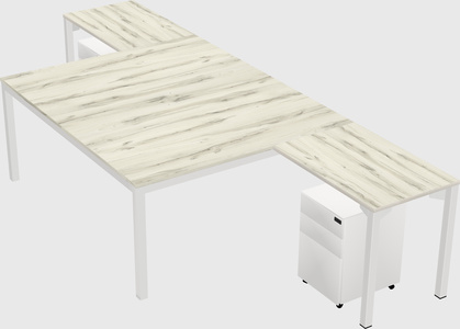 Shared l-shaped desk