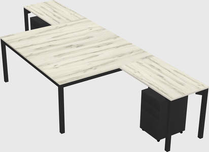 Shared l-shaped desk