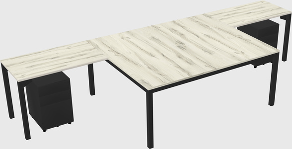 Shared l-shaped desk