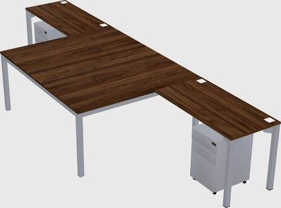 Shared l-shaped desk