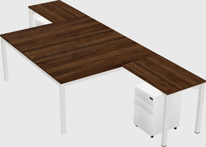 Shared l-shaped desk