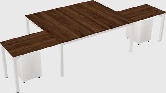 Shared l-shaped desk