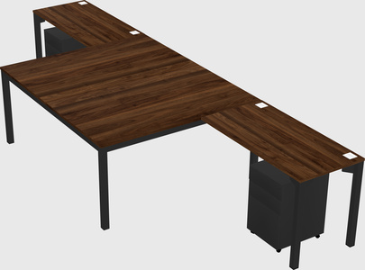 Shared l-shaped desk