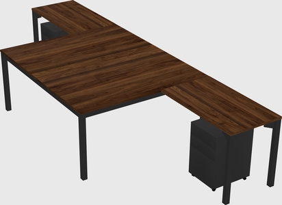 Shared l-shaped desk