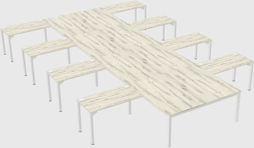 Shared l-shaped desk