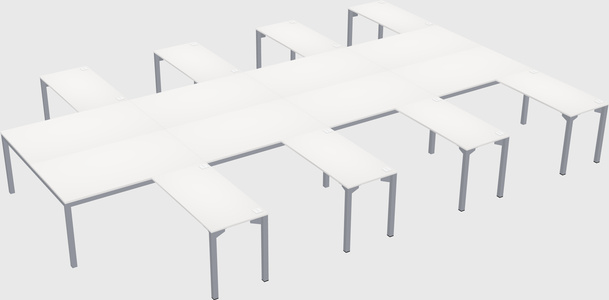 Shared l-shaped desk
