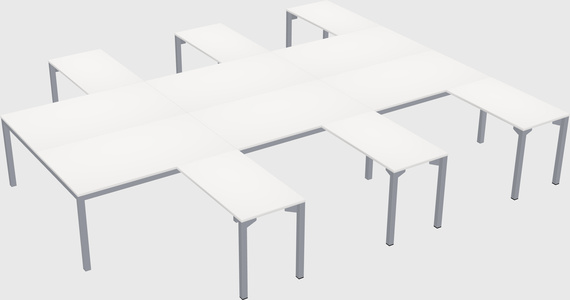 Shared l-shaped desk