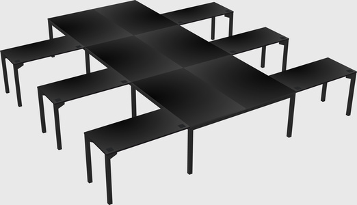 Shared l-shaped desk