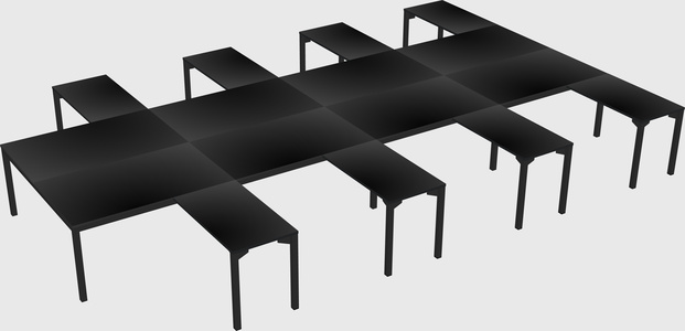 Shared l-shaped desk