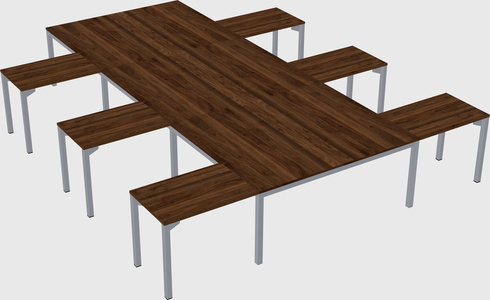 Shared l-shaped desk