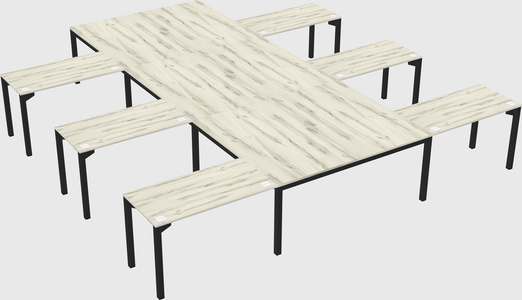 Shared l-shaped desk