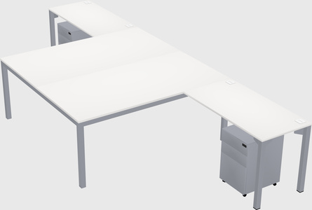 Shared l-shaped desk
