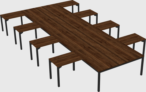 Shared l-shaped desk
