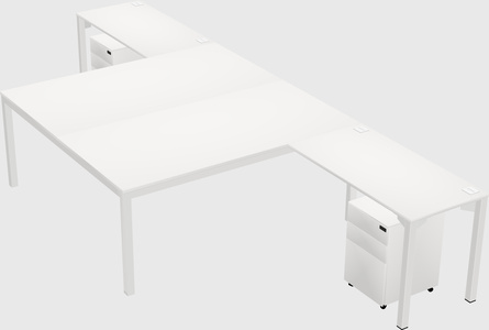 Shared l-shaped desk
