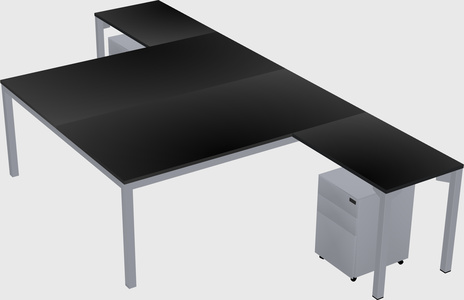 Shared l-shaped desk