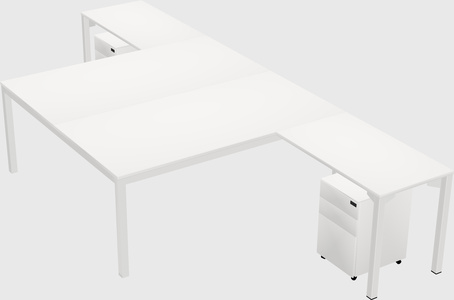 Shared l-shaped desk