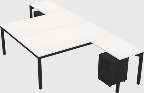 Shared l-shaped desk