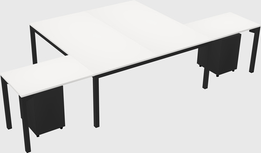 Shared l-shaped desk