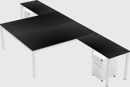Shared l-shaped desk