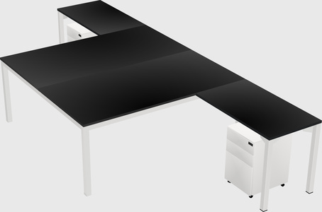 Shared l-shaped desk