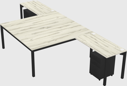Shared l-shaped desk