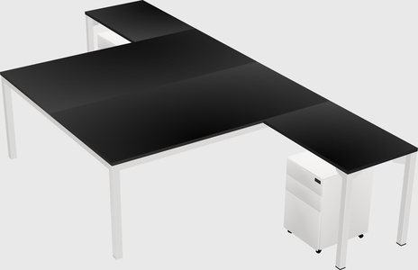 Shared l-shaped desk