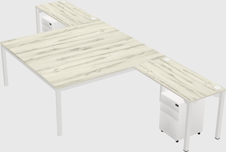 Shared l-shaped desk