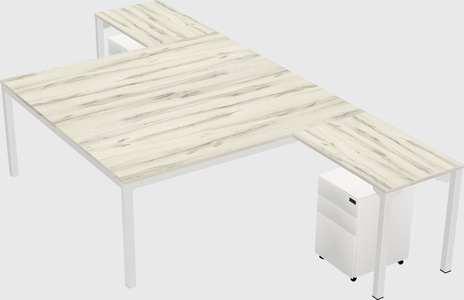 Shared l-shaped desk