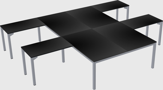 Shared l-shaped desk