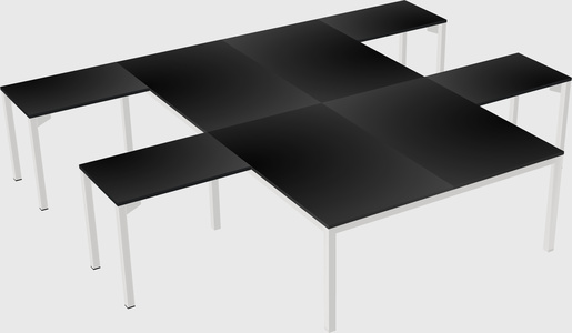 Shared l-shaped desk