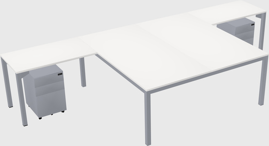 Shared l-shaped desk