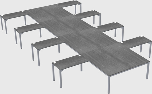 Shared l-shaped desk