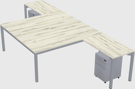 Shared l-shaped desk