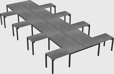 Shared l-shaped desk