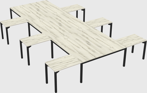 Shared l-shaped desk