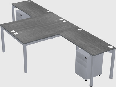 Shared l-shaped desk