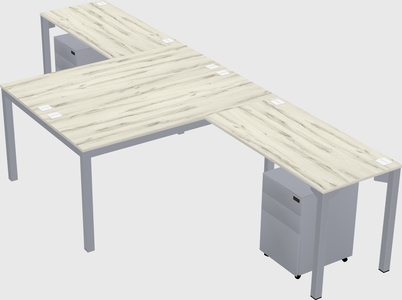 Shared l-shaped desk