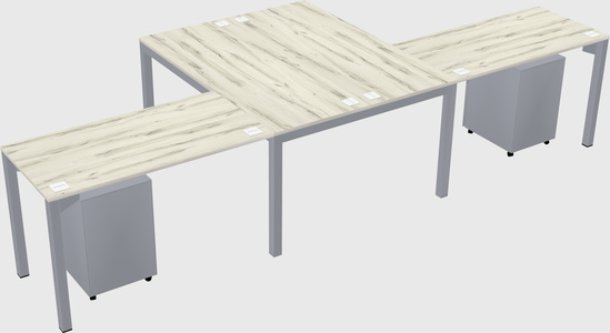 Shared l-shaped desk