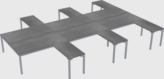 Shared l-shaped desk
