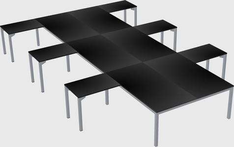 Shared l-shaped desk