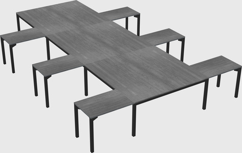 Shared l-shaped desk