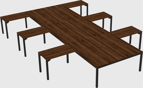 Shared l-shaped desk