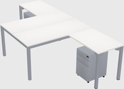 Shared l-shaped desk