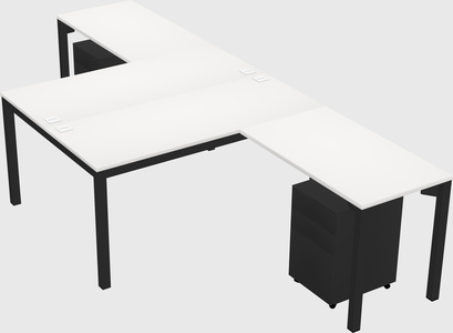 Shared l-shaped desk