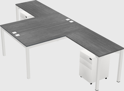 Shared l-shaped desk