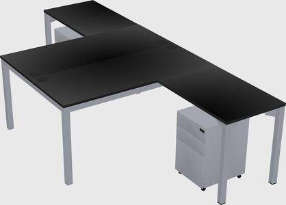 Shared l-shaped desk